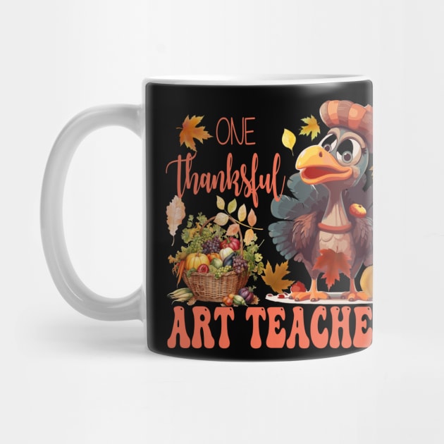 One Thankful Art Teacher Thanksgiving Turkey Costume Groovy by Spit in my face PODCAST